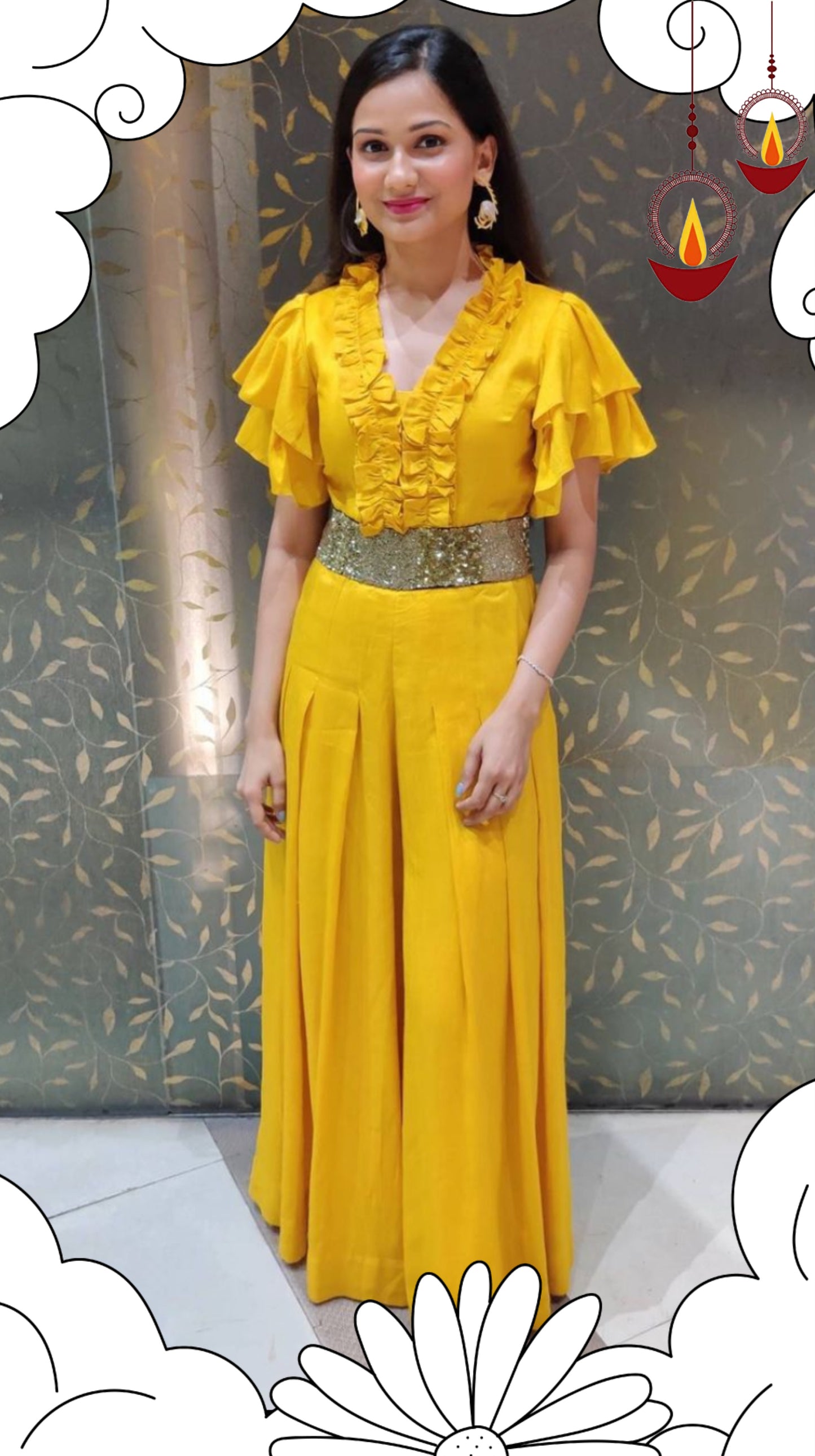 Jumpsuit with hand Work