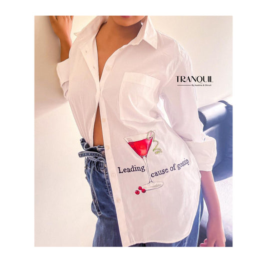 White Hand painted Shirt