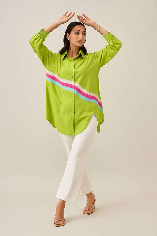 Wavy (parrot green) Shirt