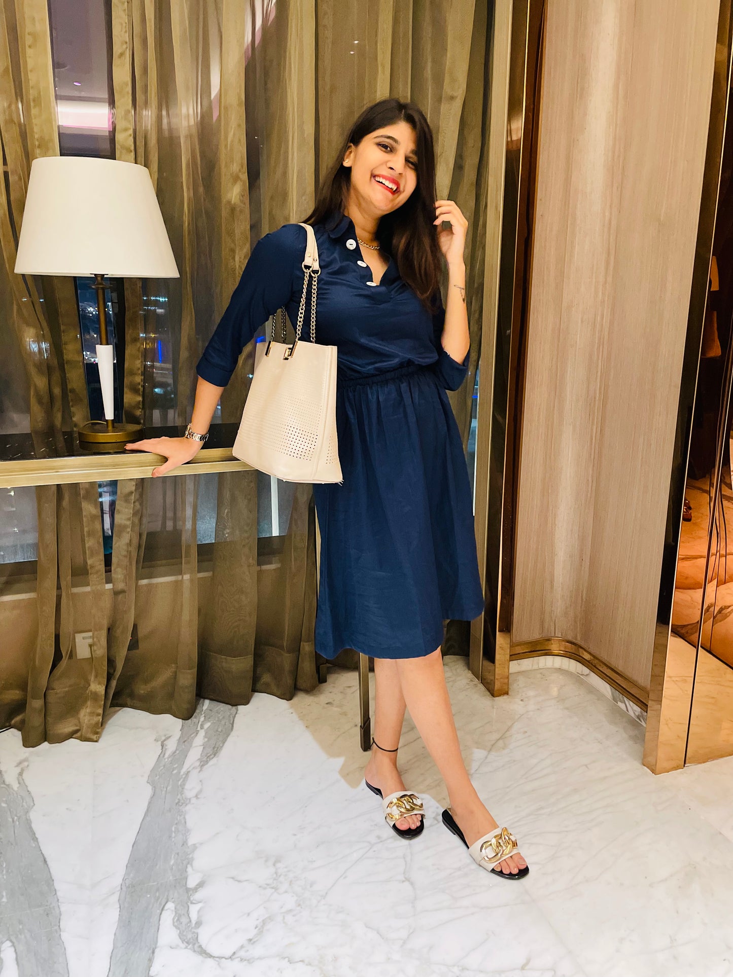 Blue Safire Midi Dress