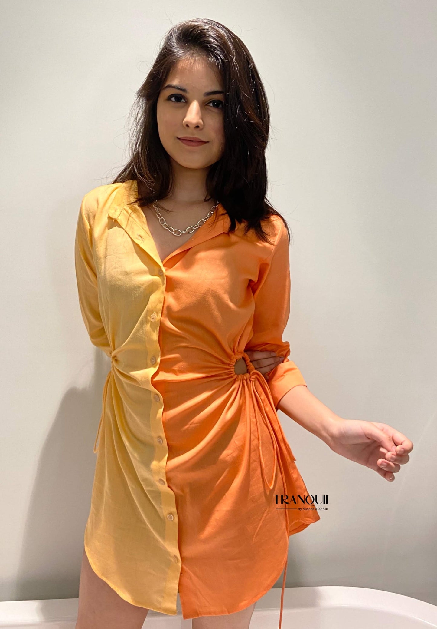 Double Color side cutout Dress