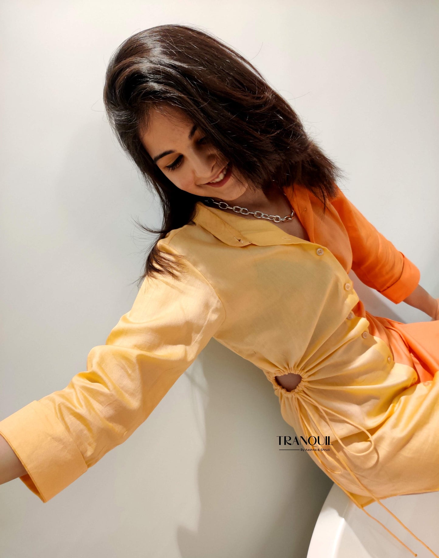 Double Color side cutout Dress