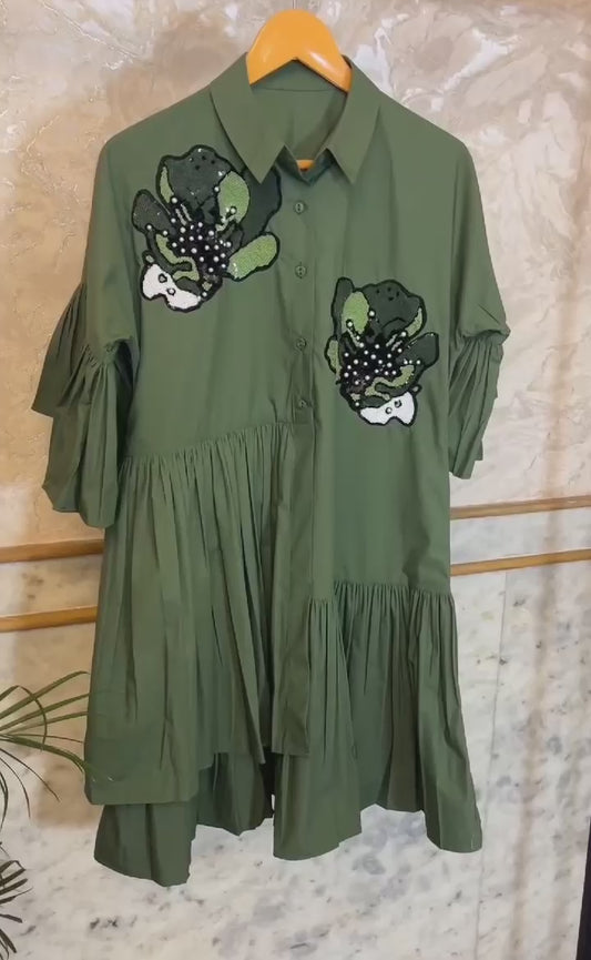 Olive handwork Dress